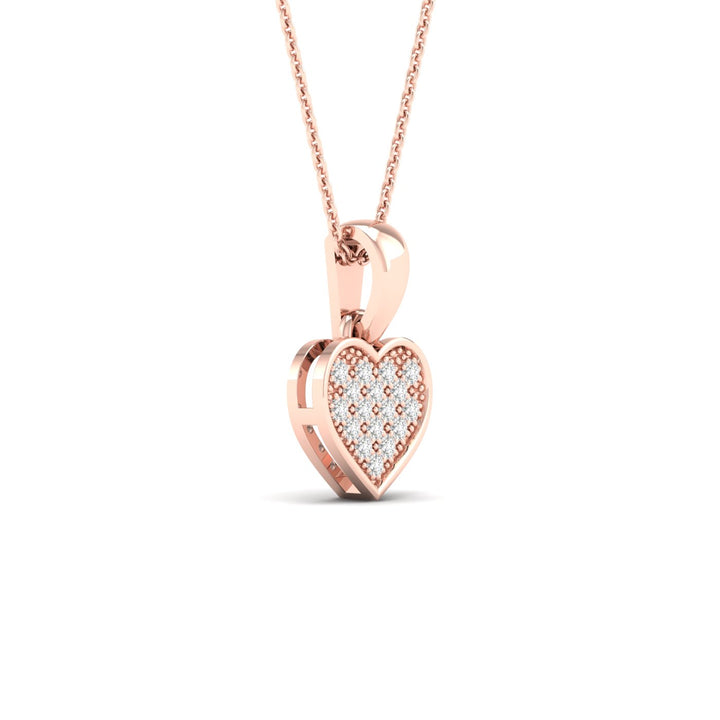 Romantic 10k Rose Gold 0.05CT Lab Diamond Pendant