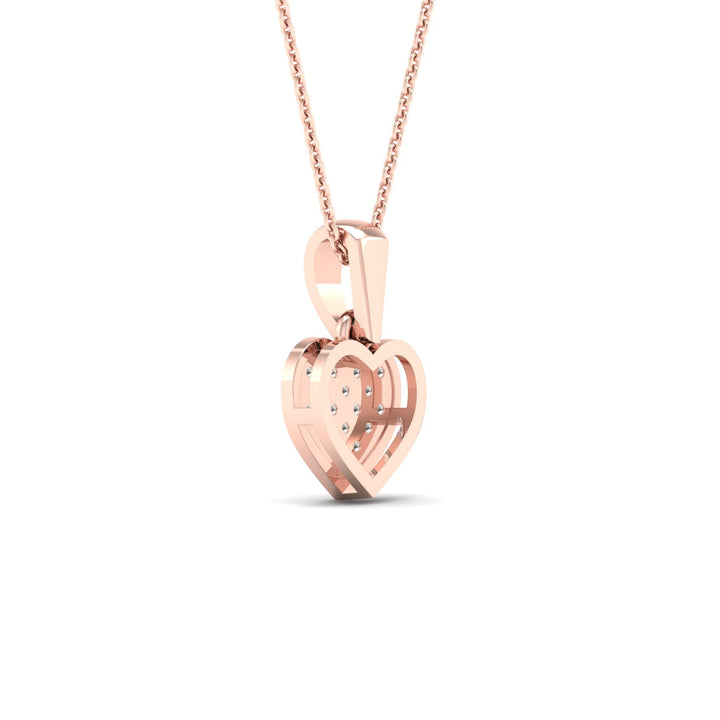 Romantic 10k Rose Gold 0.05CT Lab Diamond Pendant