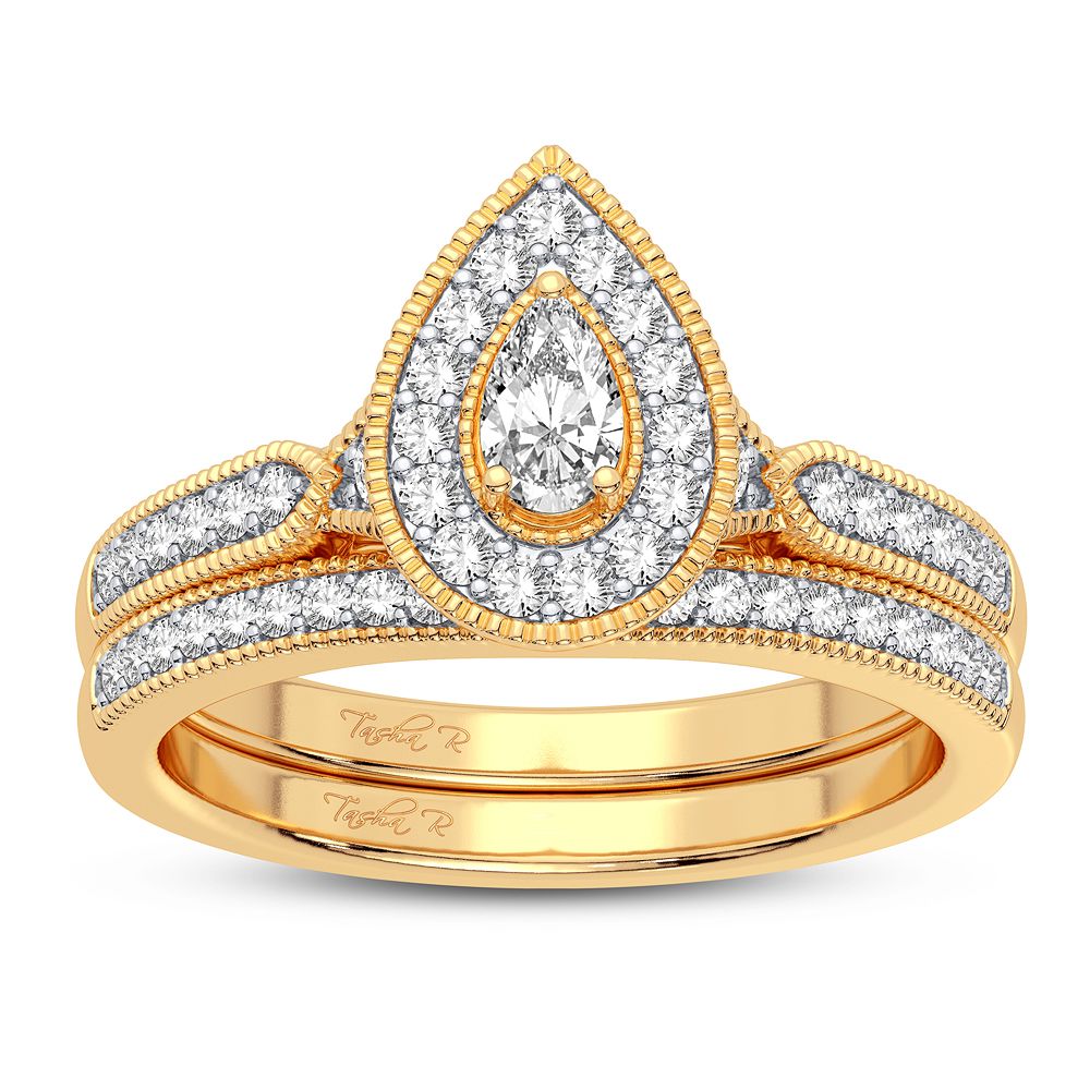 14K Yellow Gold Lab Diamond Bridal Ring - 0.50CT Sparkle