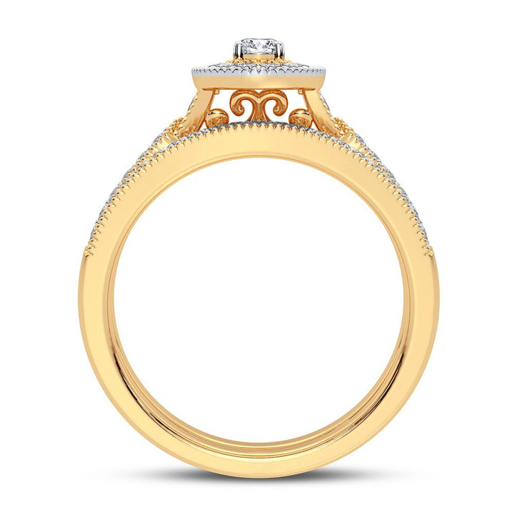 14K Yellow Gold Lab Diamond Bridal Ring - 0.50CT Sparkle