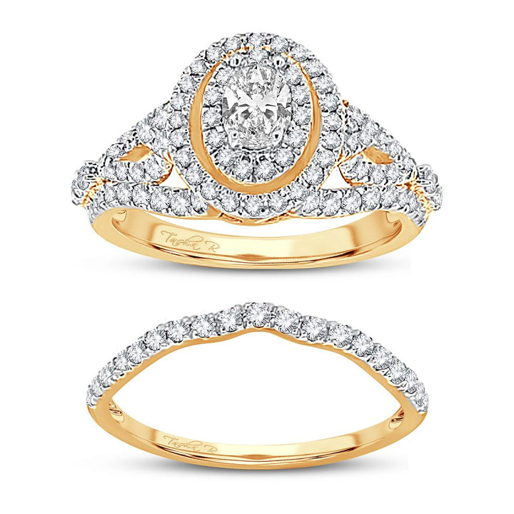 14K Yellow Gold Lab-Grown 1.20CT Diamond Womens Bridal Ring