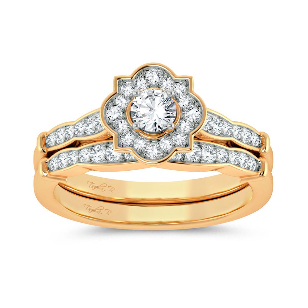 Classic 14k Yellow Gold 0.50ct Lab Diamond Bridal Ring