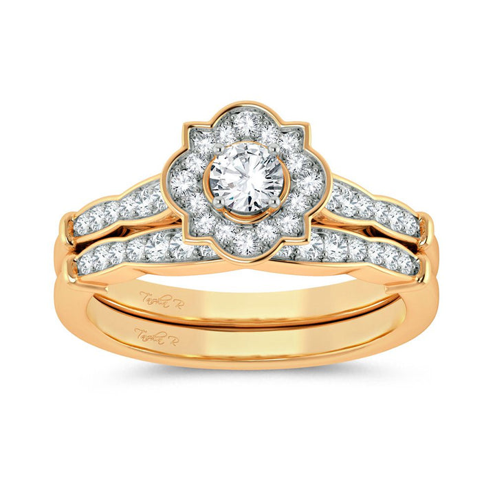 Classic 14k Yellow Gold 0.50ct Lab Diamond Bridal Ring
