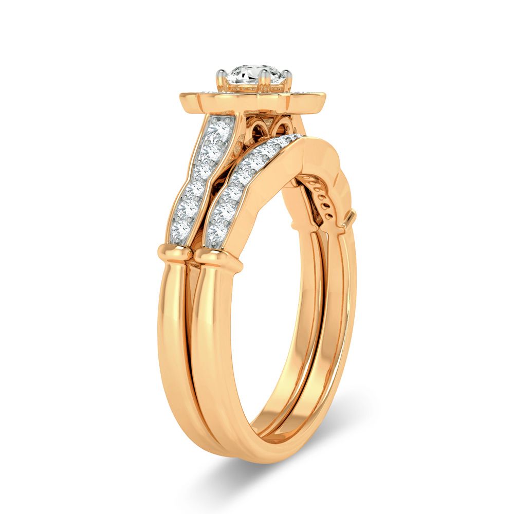 Classic 14k Yellow Gold 0.50ct Lab Diamond Bridal Ring