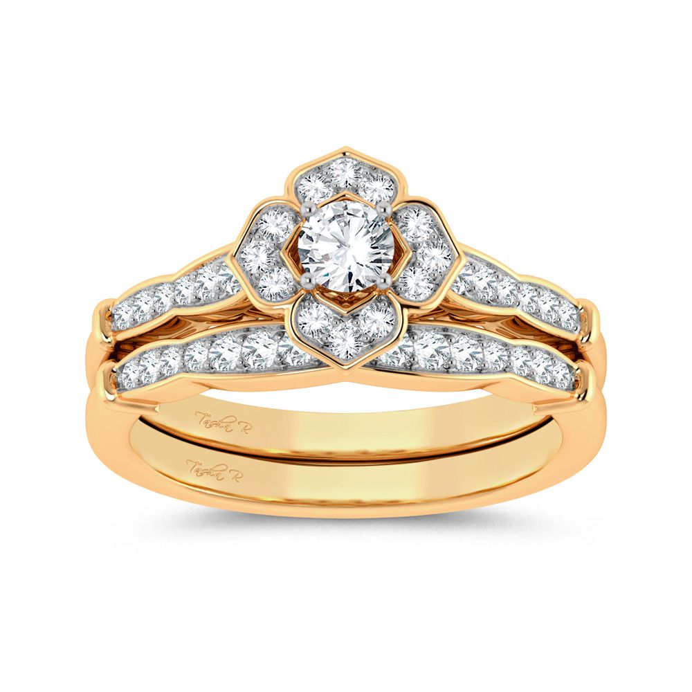 Timeless 14K Yellow Gold Lab Diamond Bridal Ring (0.50ct)