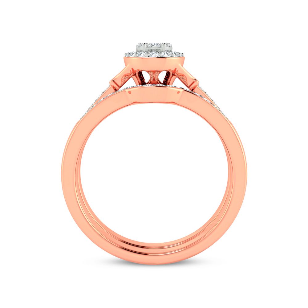Romantic 14k Rose Gold Lab Diamond Bridal Ring (0.26ct)