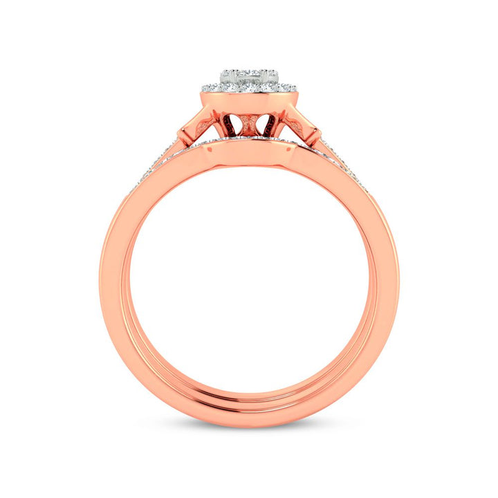 Romantic 14k Rose Gold Lab Diamond Bridal Ring (0.26ct)