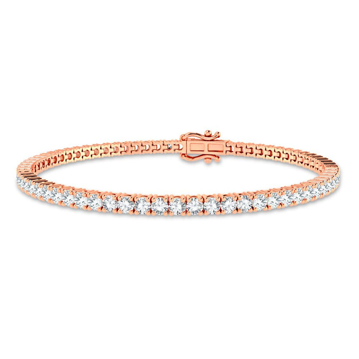 Romantic Rose Gold Lab Diamond Womens Bracelet - 3ct Elegance