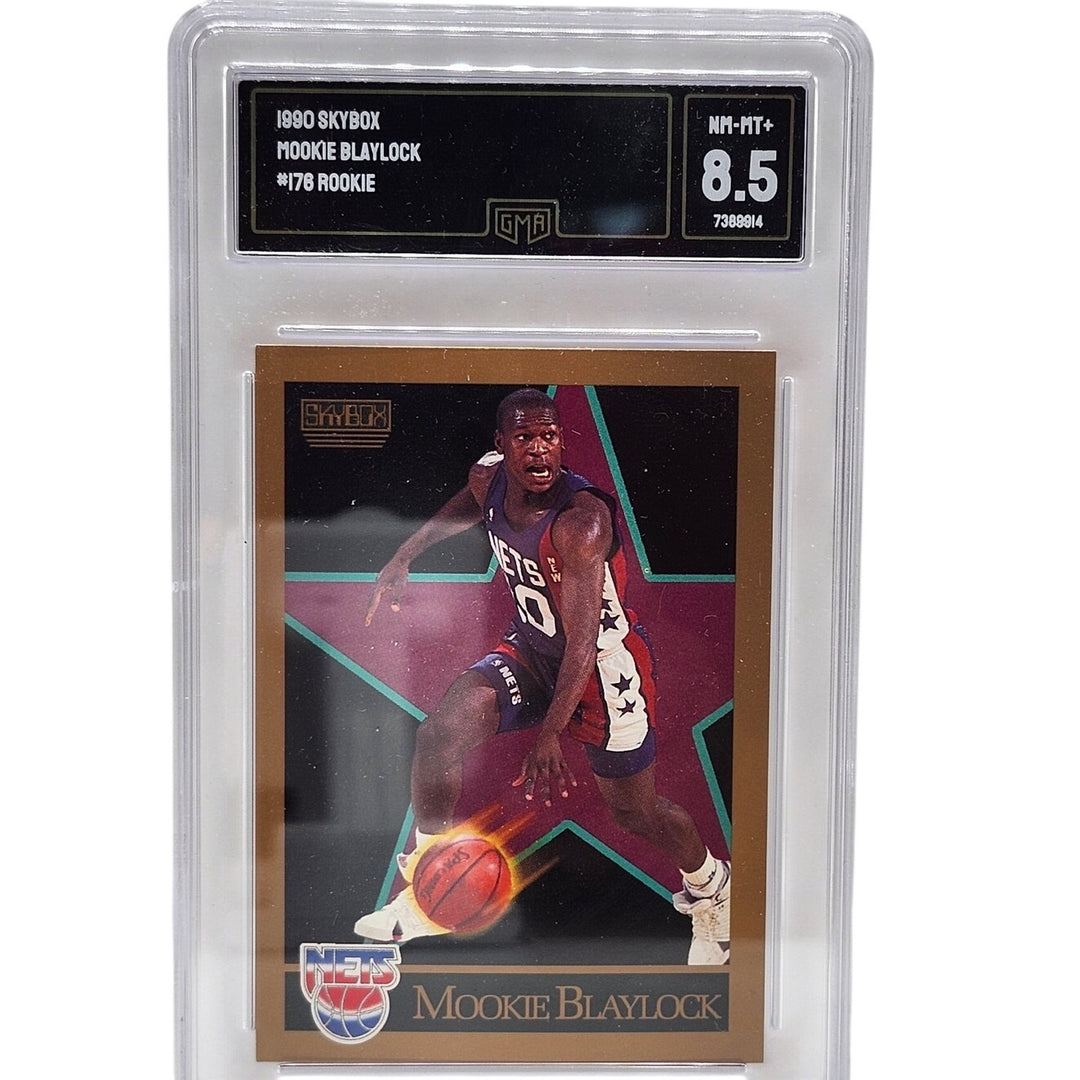 1990 SkyBox Mookie Blaylock Rookie RC #176 GMA 8.5 NM-MT+ New Jersey Nets Card