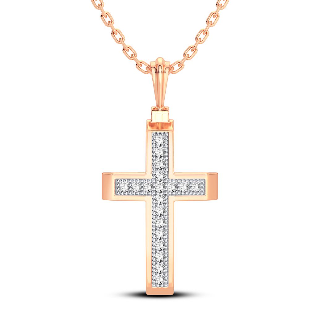 Delicate 10k Rose Gold Lab Diamond Pendant for Women