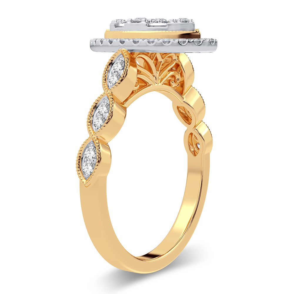 14K Yellow Gold Lab Diamond Womens Engagement Ring 0.40CT