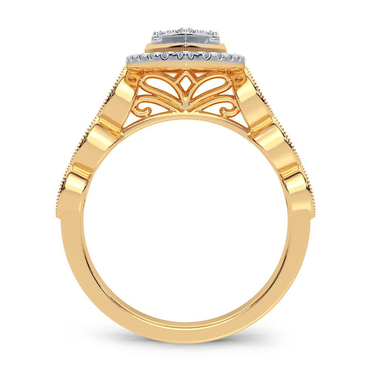 14K Yellow Gold Lab Diamond Womens Engagement Ring 0.40CT