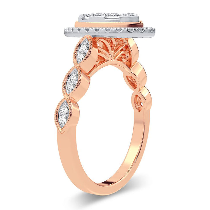 Romantic 14k Rose Gold Lab Diamond Engagement Ring (0.40CT)