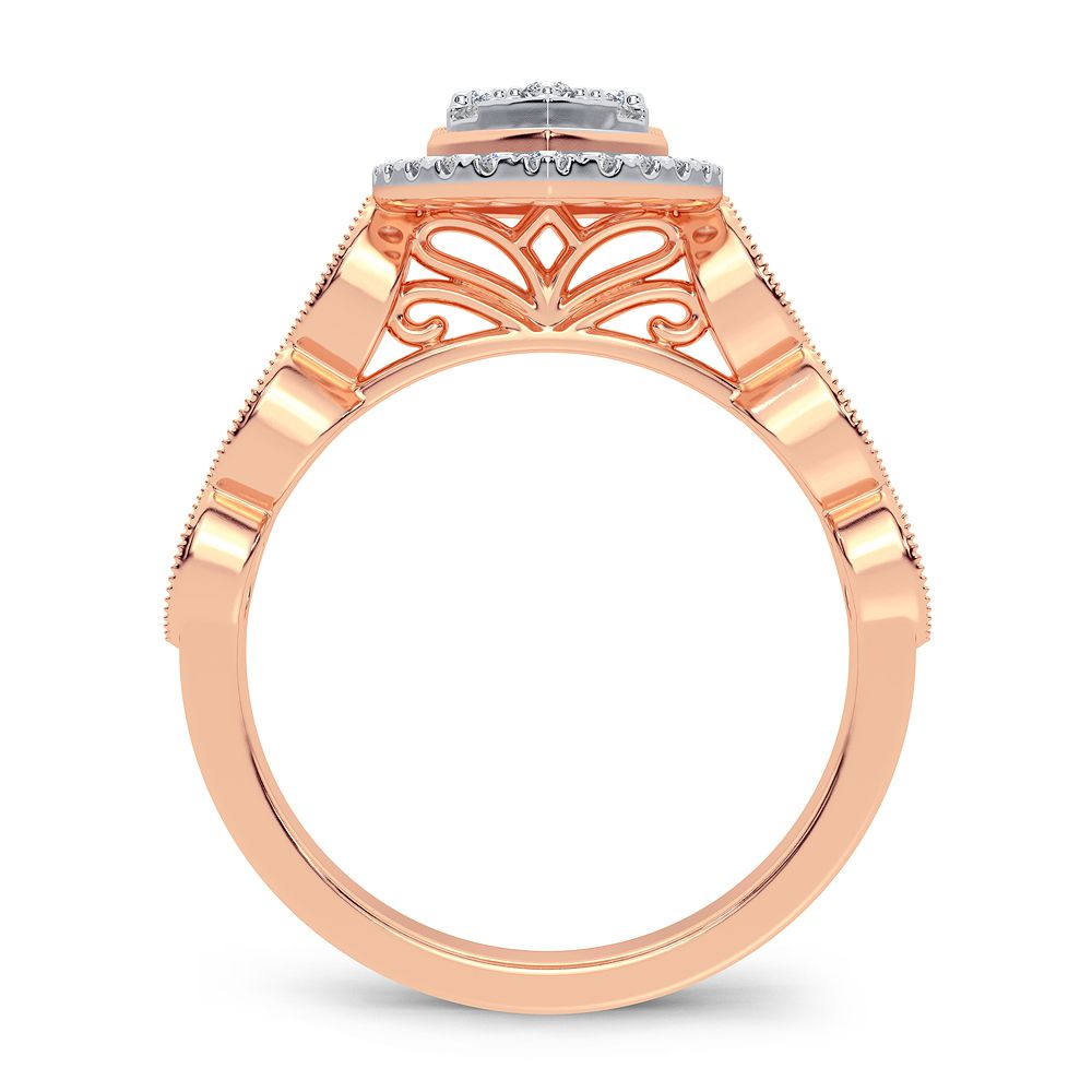 Romantic 14k Rose Gold Lab Diamond Engagement Ring (0.40CT)
