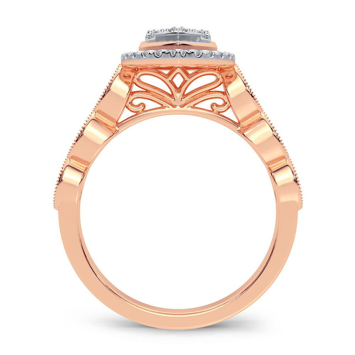 Romantic 14k Rose Gold Lab Diamond Engagement Ring (0.40CT)
