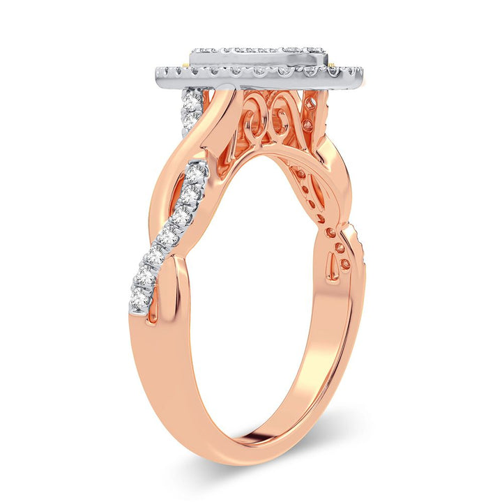 Romantic 14k Rose Gold Lab Diamond Engagement Ring (0.40CT)