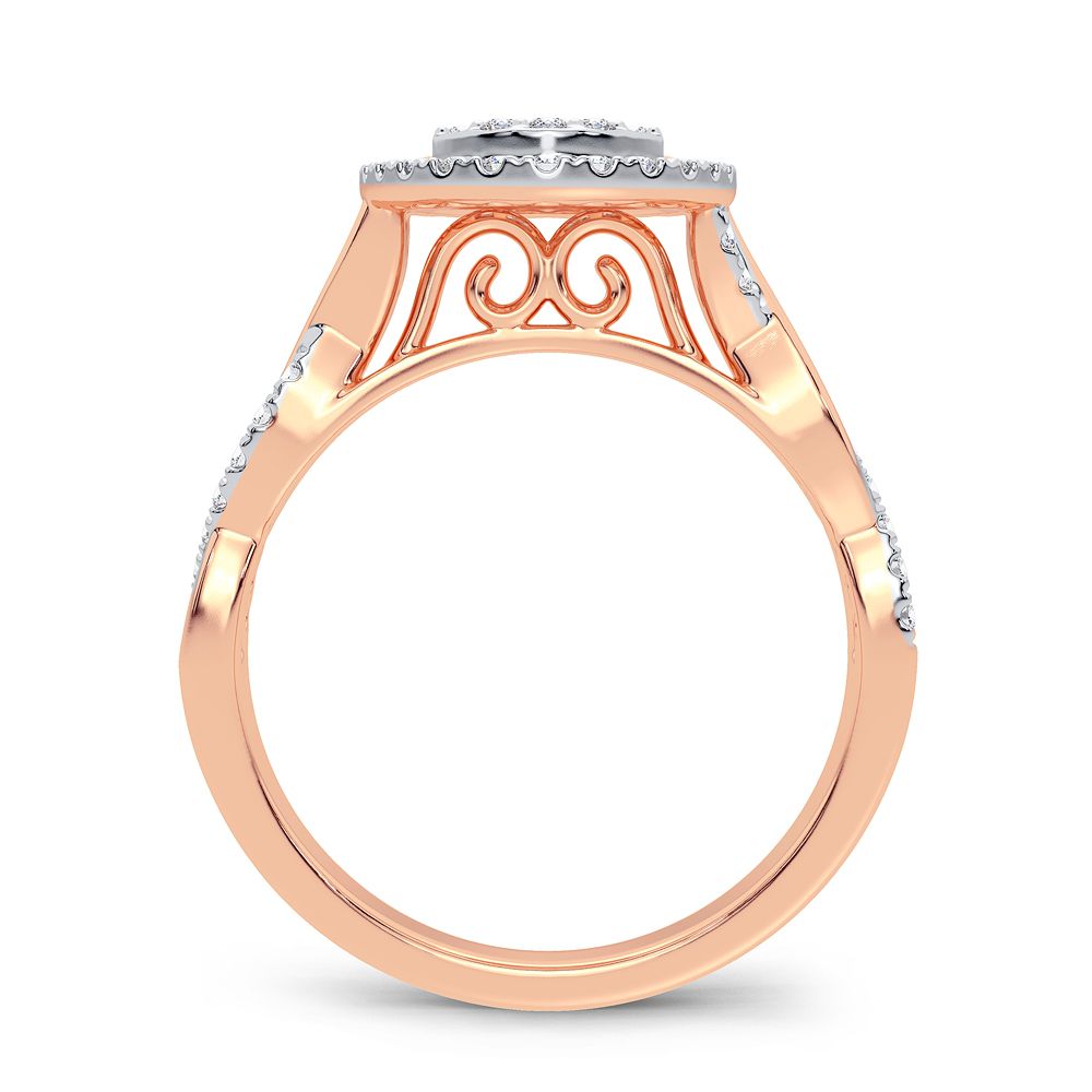 Romantic 14k Rose Gold Lab Diamond Engagement Ring (0.40CT)