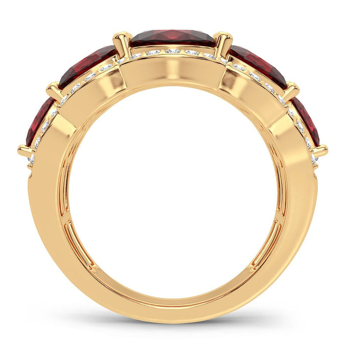 14K Yellow Gold Lab Diamond Womens Cocktail Ring