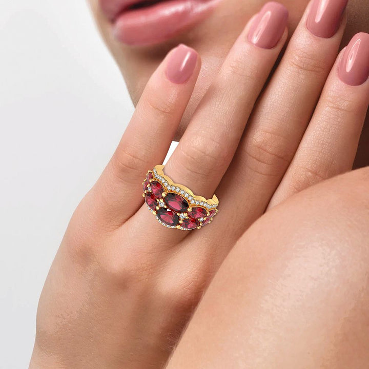 14K Yellow Gold Lab Diamond Womens Cocktail Ring
