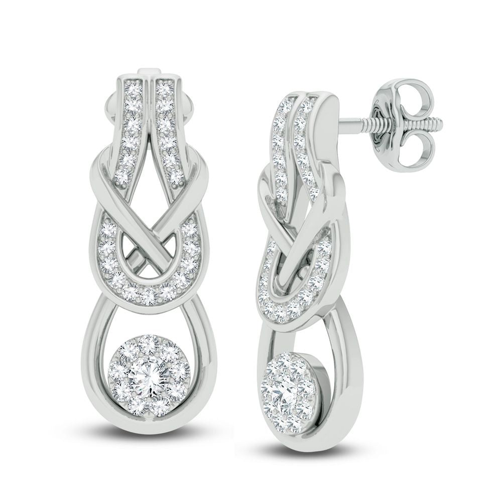 Brilliant 14k White Gold Lab Diamond Stud Earrings 0.50CT