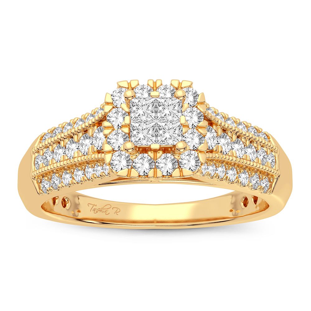 14K Yellow Gold Lab Diamond Womens Engagement Ring 0.50CT