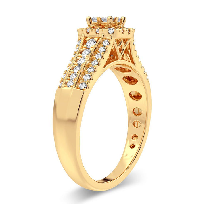 14K Yellow Gold Lab Diamond Womens Engagement Ring 0.50CT