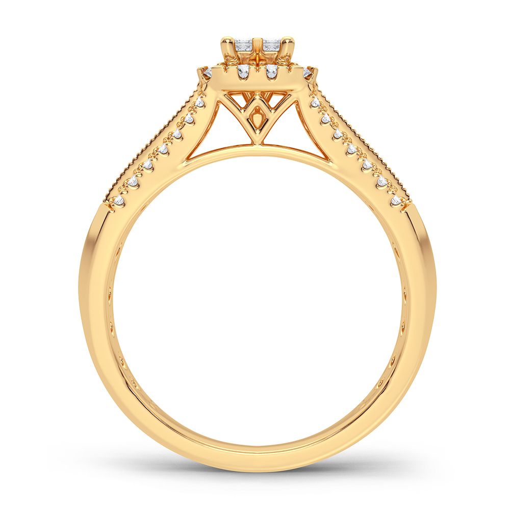 14K Yellow Gold Lab Diamond Womens Engagement Ring 0.50CT