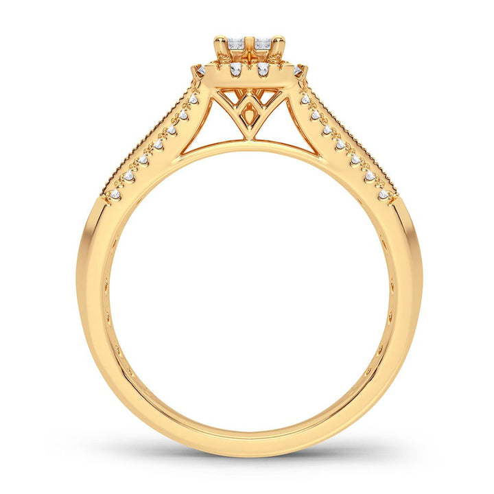 14K Yellow Gold Lab Diamond Womens Engagement Ring 0.50CT