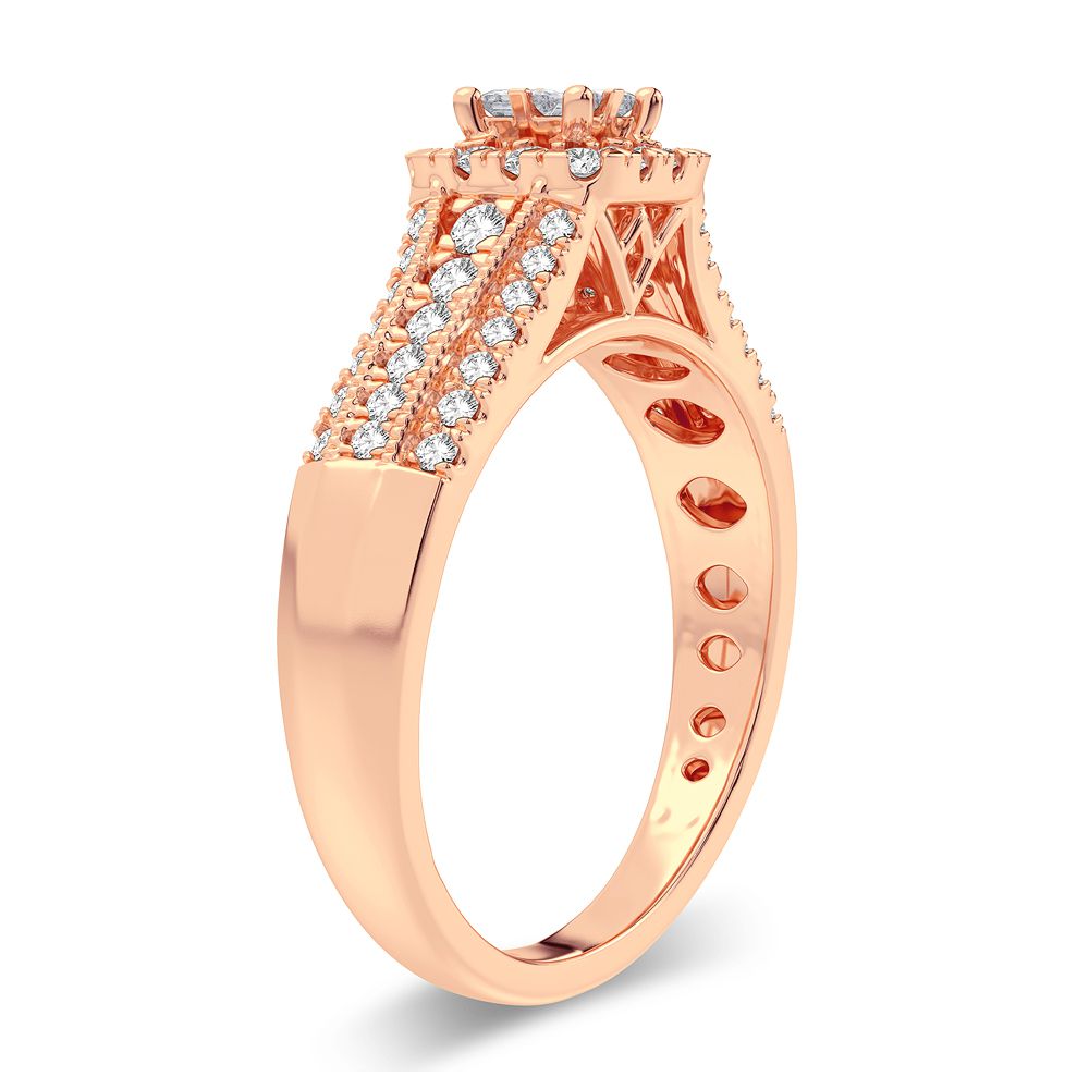 Timeless 14k Rose Gold 0.50CT Lab Diamond Ring