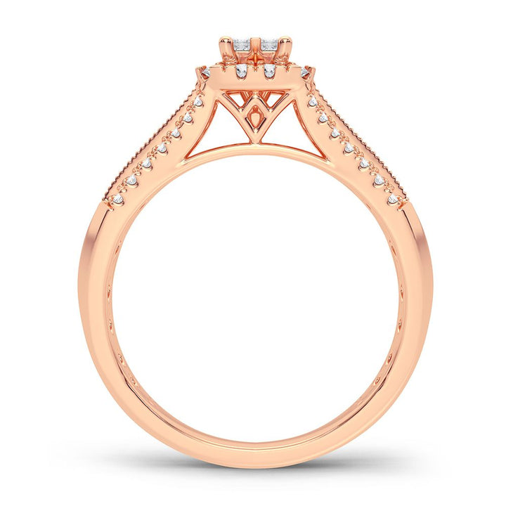Timeless 14k Rose Gold 0.50CT Lab Diamond Ring