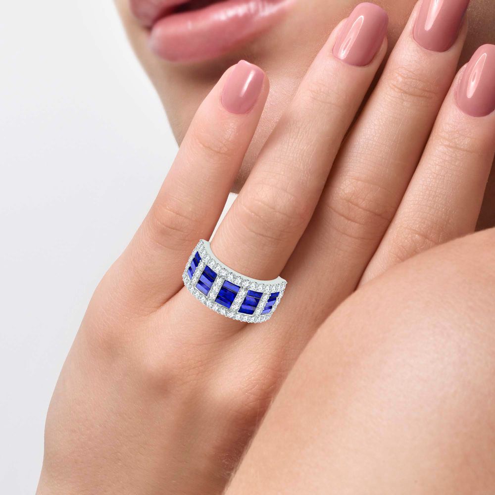Brilliant 14k White Gold Lab Diamond Womens Wedding Band