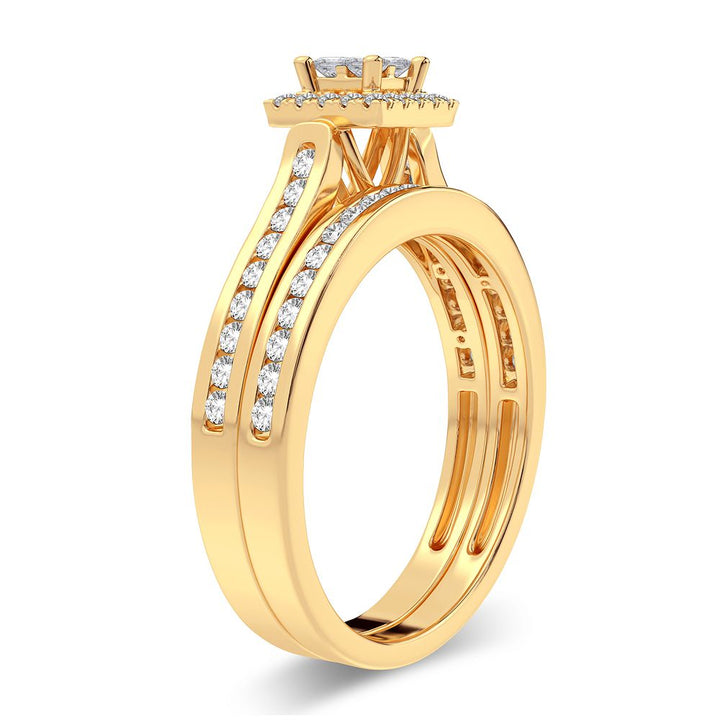 10K Yellow Gold Lab Diamond Bridal Ring - Timeless Elegance