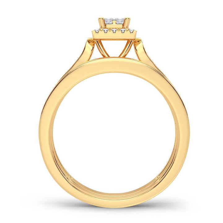 10K Yellow Gold Lab Diamond Bridal Ring - Timeless Elegance