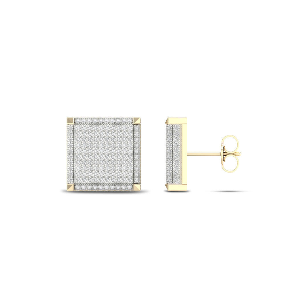 Brilliant 1CT Lab Diamond Earrings in 10k Yellow Gold