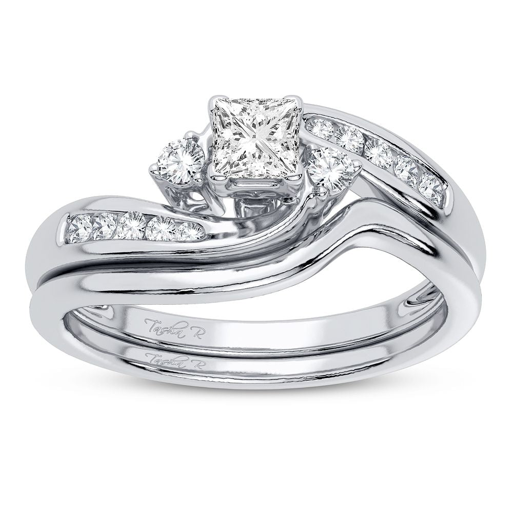 Classic 10k White Gold 0.35CT Lab Diamond Bridal Ring