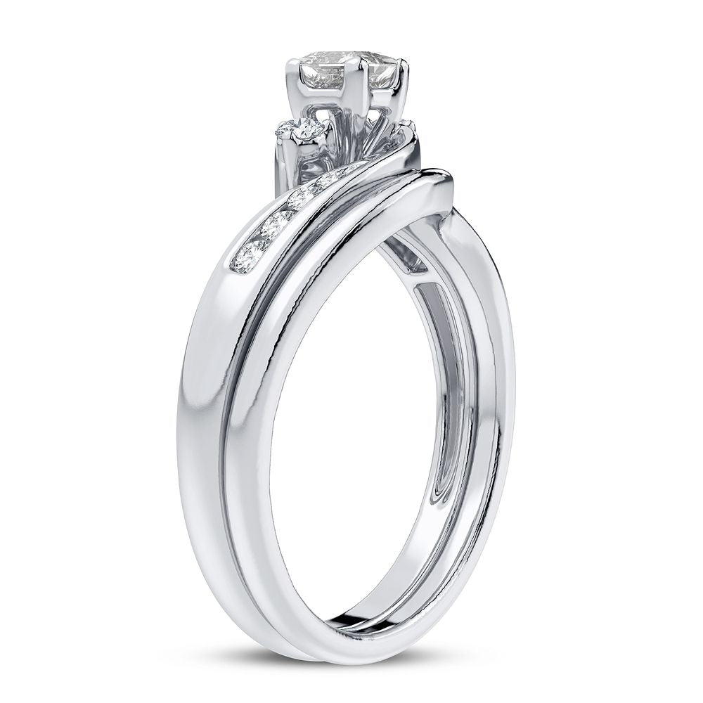 Classic 10k White Gold 0.35CT Lab Diamond Bridal Ring