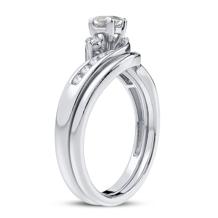 Classic 10k White Gold 0.35CT Lab Diamond Bridal Ring