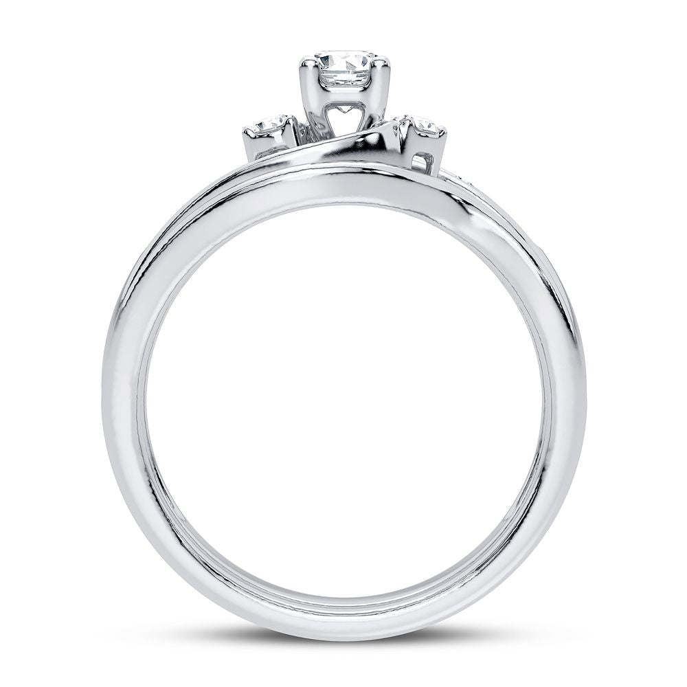 Classic 10k White Gold 0.35CT Lab Diamond Bridal Ring