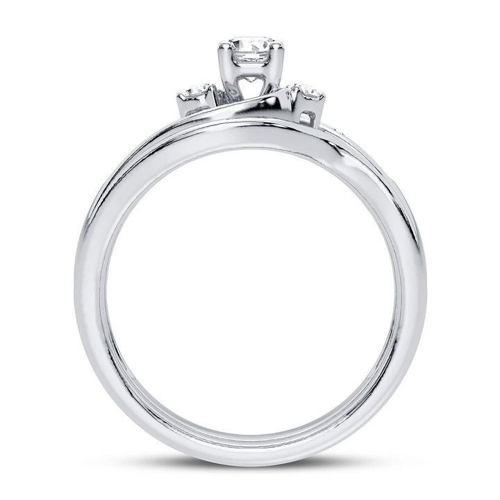 Classic 10k White Gold 0.35CT Lab Diamond Bridal Ring
