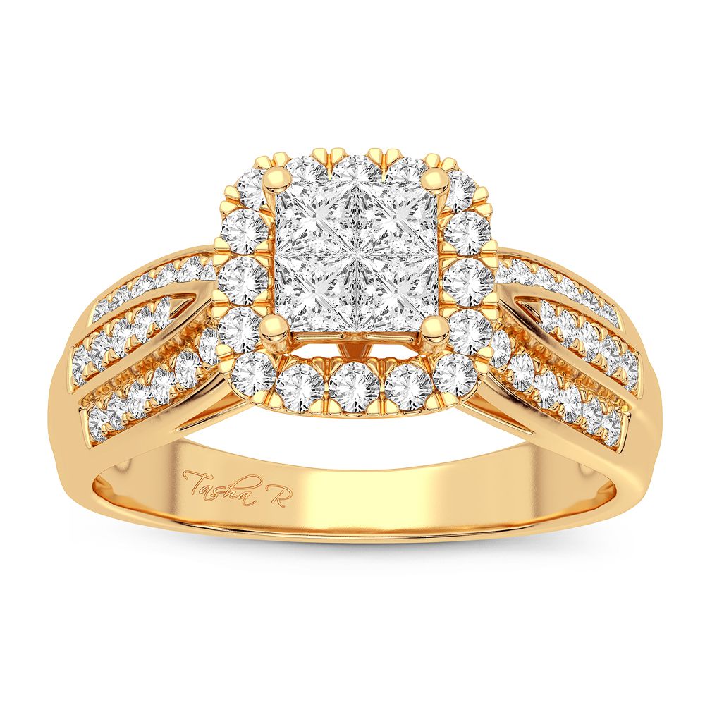 10k Yellow Gold 0.5CT Lab Diamond Womens Engagement Ring