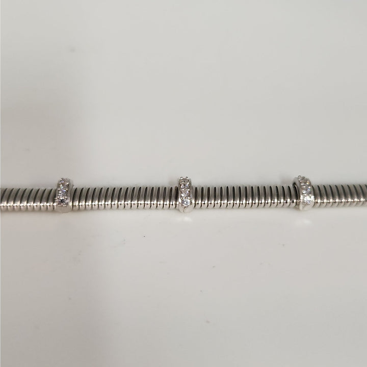 925 Sterling Silver Bracelet with cubic zirconia Accents