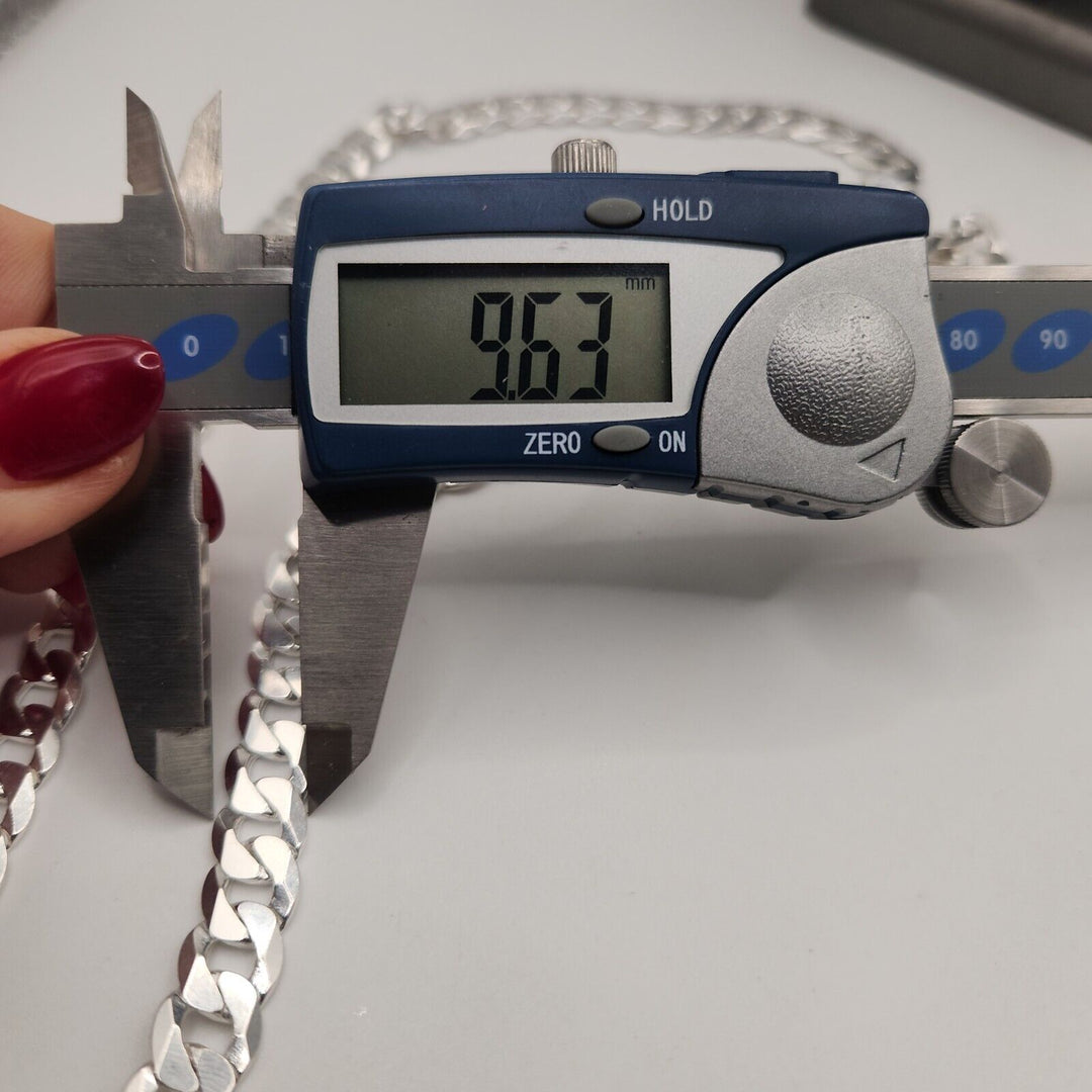 Stunning 925 sterling silver cuban necklace 28"  A