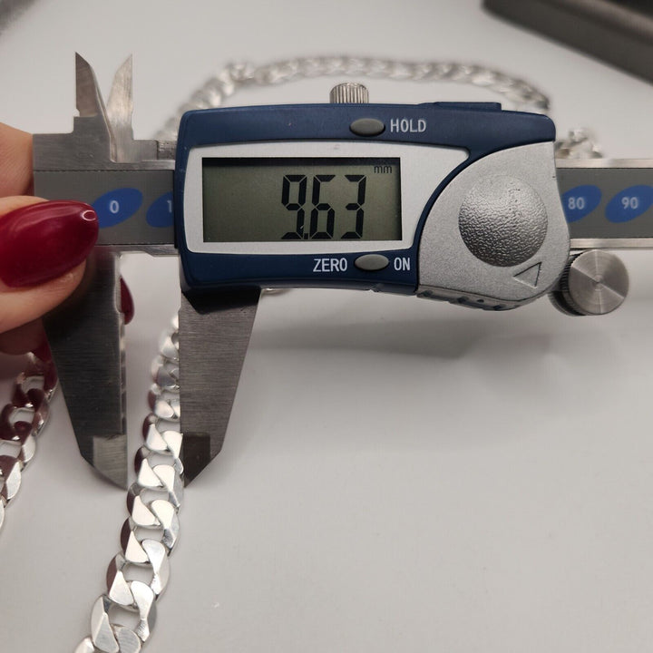 Stunning 925 sterling silver cuban necklace 28"  A