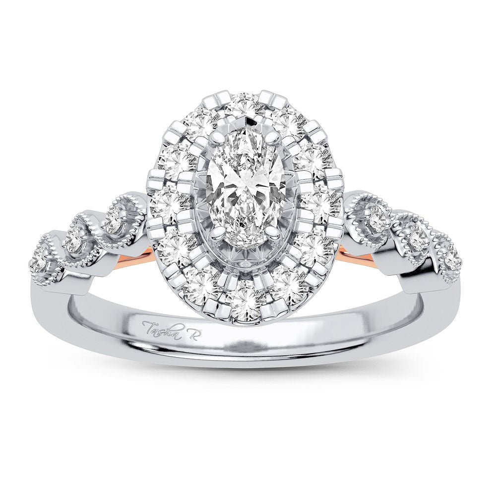Delicate 14k Rose Gold 0.77CT Lab Diamond Engagement Ring