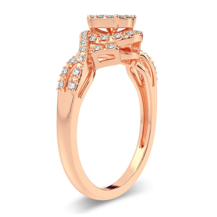 Romantic 14k Rose Gold Lab Diamond Engagement Ring (0.25CT)