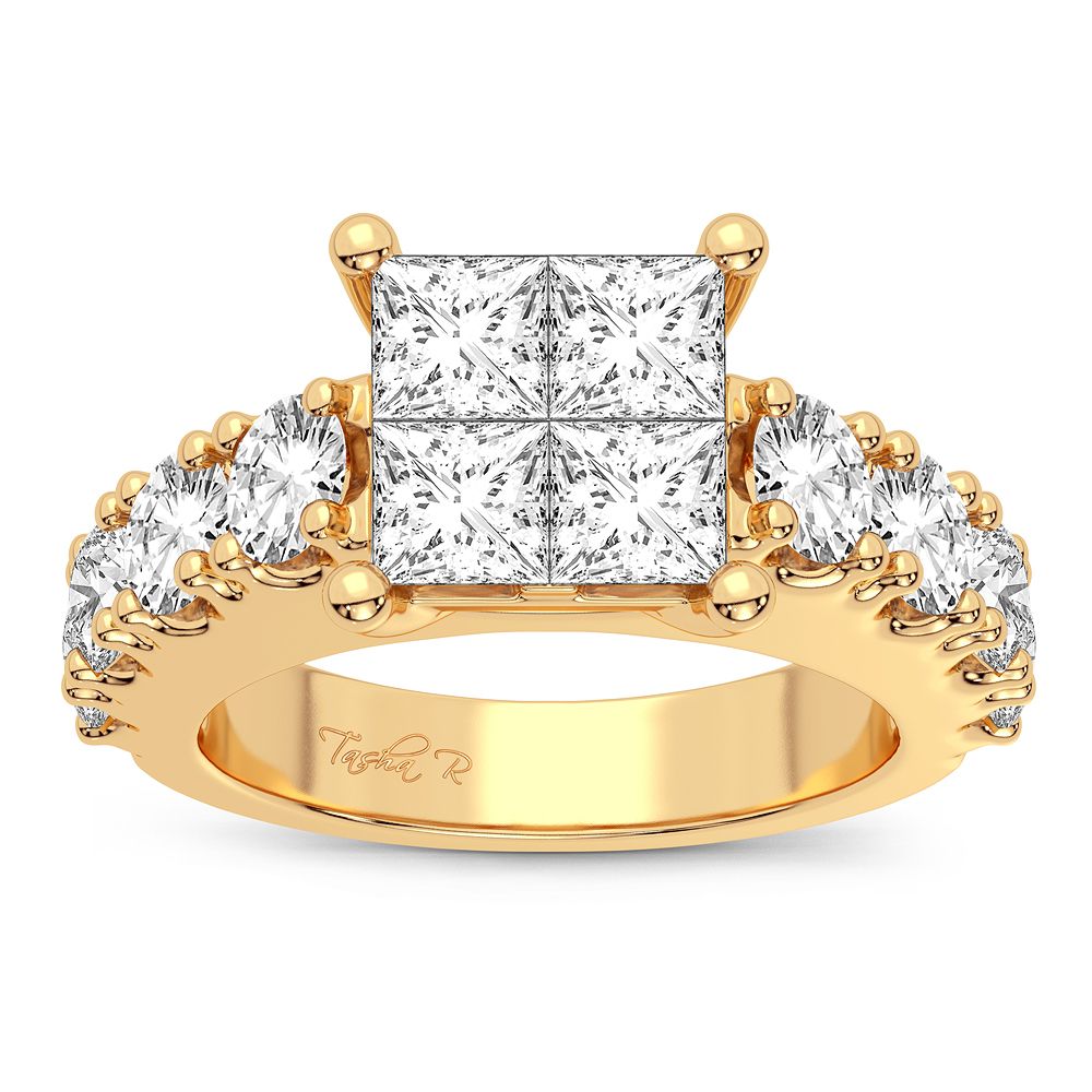 14K Yellow Gold 2.64CT Lab Diamond Engagement Ring