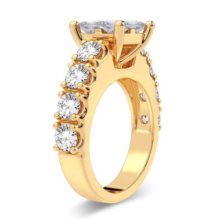 14K Yellow Gold 2.64CT Lab Diamond Engagement Ring