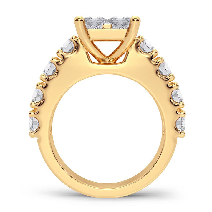 14K Yellow Gold 2.64CT Lab Diamond Engagement Ring