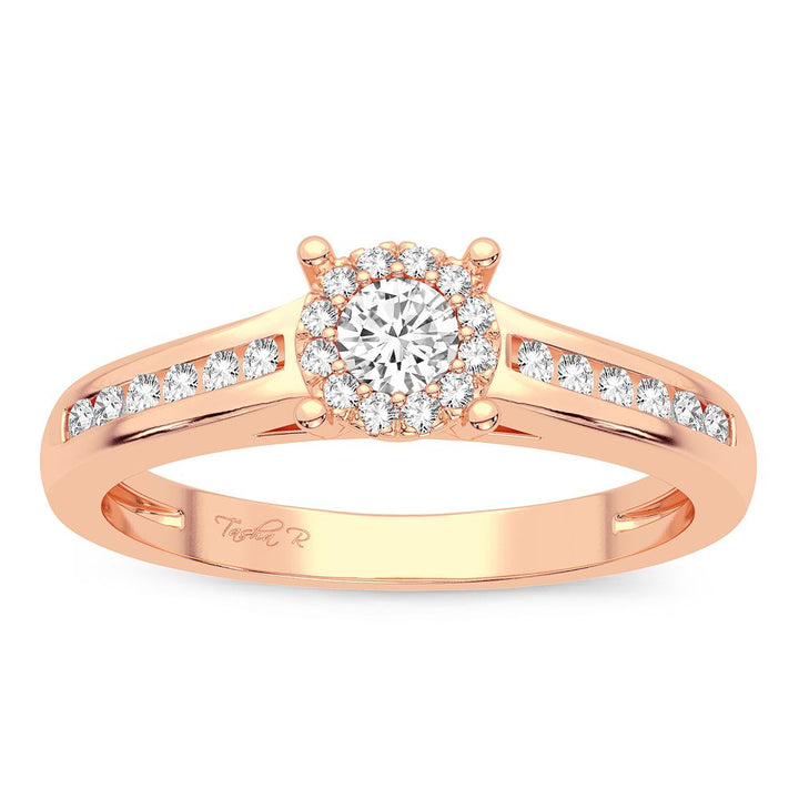 Romantic 14k Rose Gold Lab Diamond Engagement Ring (0.35CT)