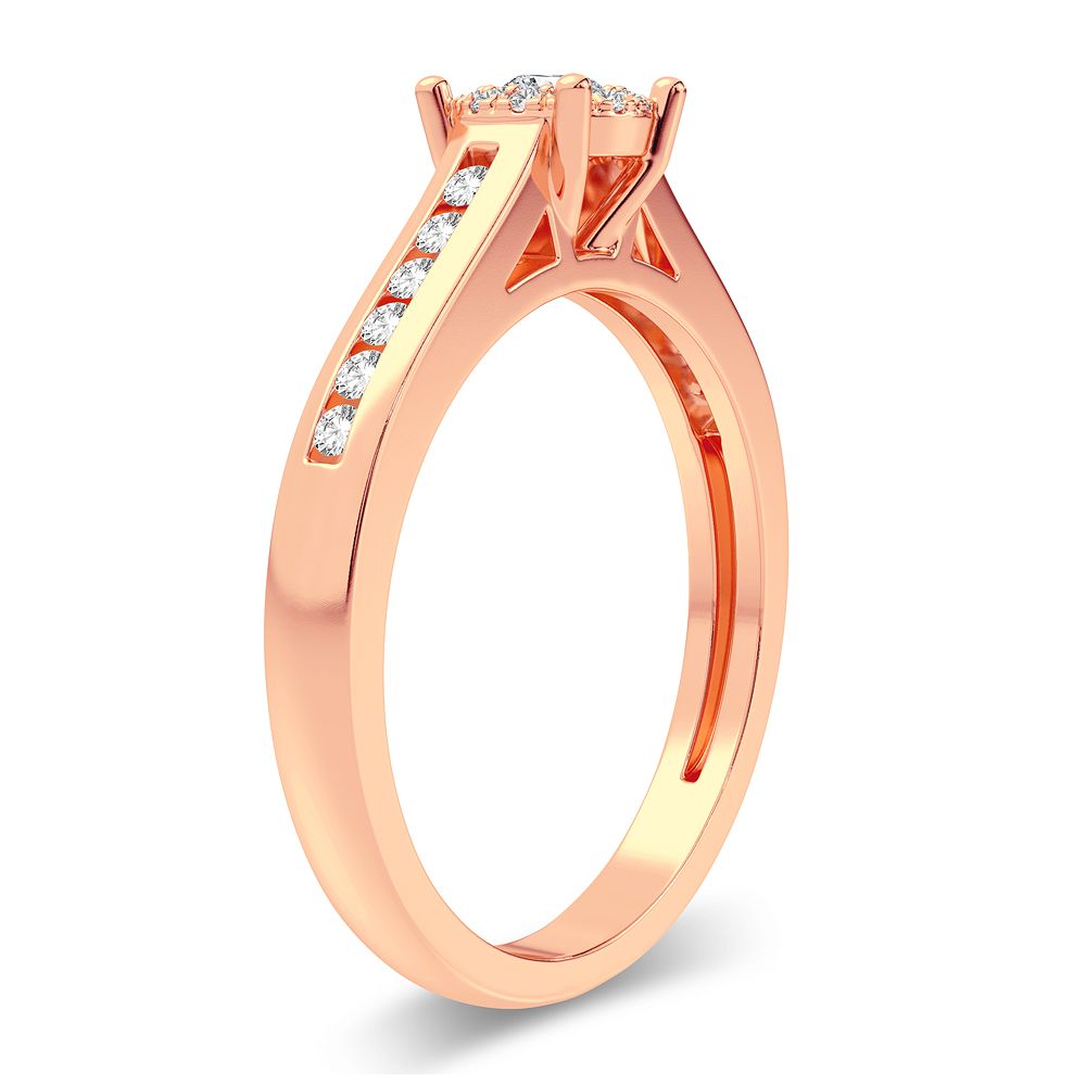 Romantic 14k Rose Gold Lab Diamond Engagement Ring (0.35CT)